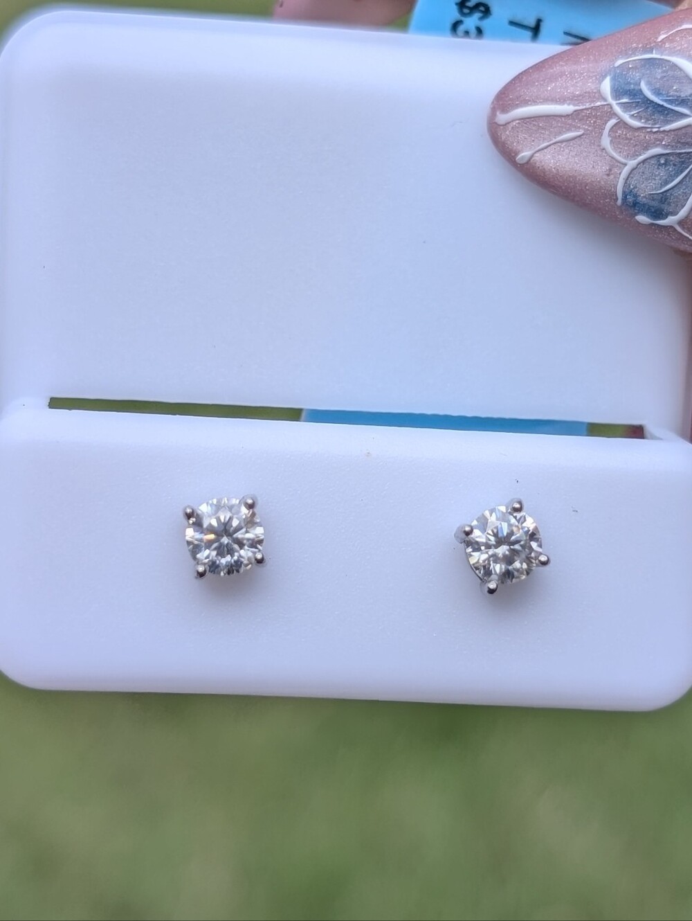 Sterling Silver Moissanite Stud Earrings 0.4 CTTW Screw Backs MSRP $350